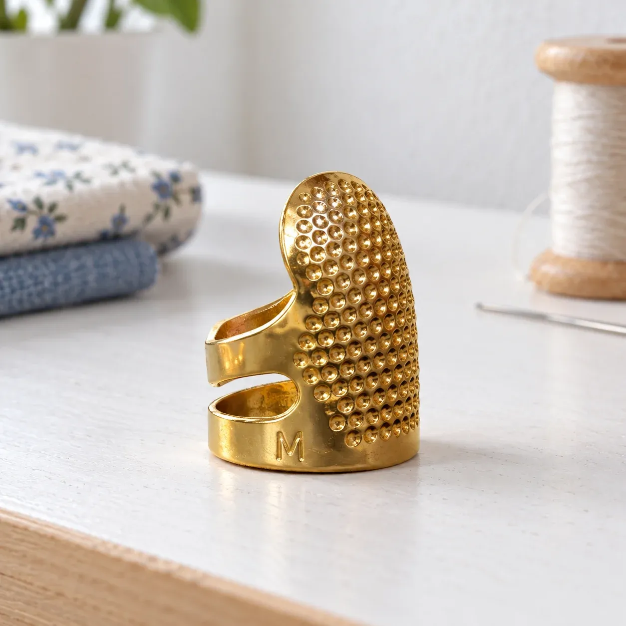 Cressida Sewing Thimble complete gold-tone tool