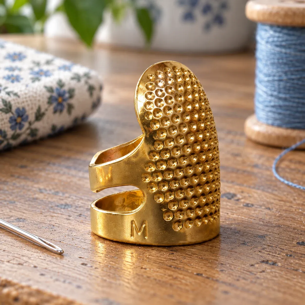 Cressida Sewing Thimble dimples and M-marked adjustment band